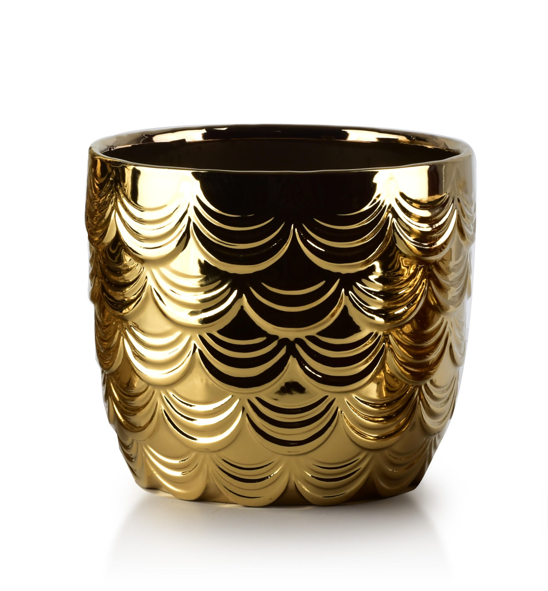 BLUMENTOPF Neva Gold 16/16/12.5 cm Keramik - Goldfarben, Keramik (16/12.5cm) - Mondex