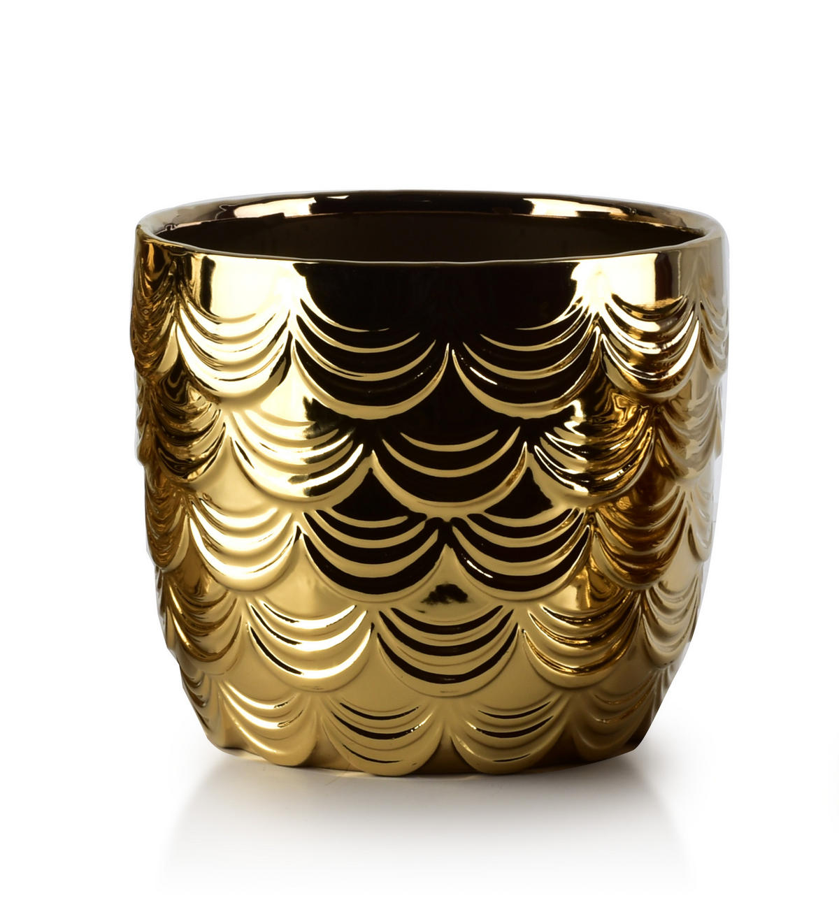 BLUMENTOPF Neva Gold 16/16/12.5 cm Keramik - Goldfarben, Keramik (16/12.5cm) - Mondex