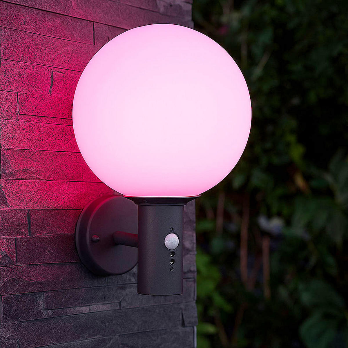 LED AUSSENLEUCHTE Edelstahl Anthrazit - Anthrazit, Glas (25/25/37cm) - Globo Lighting