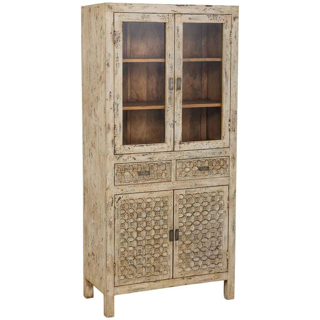 VITRINE grau 85x40x180cm - Grau, Holz (85/180/40cm) - Wanderlust