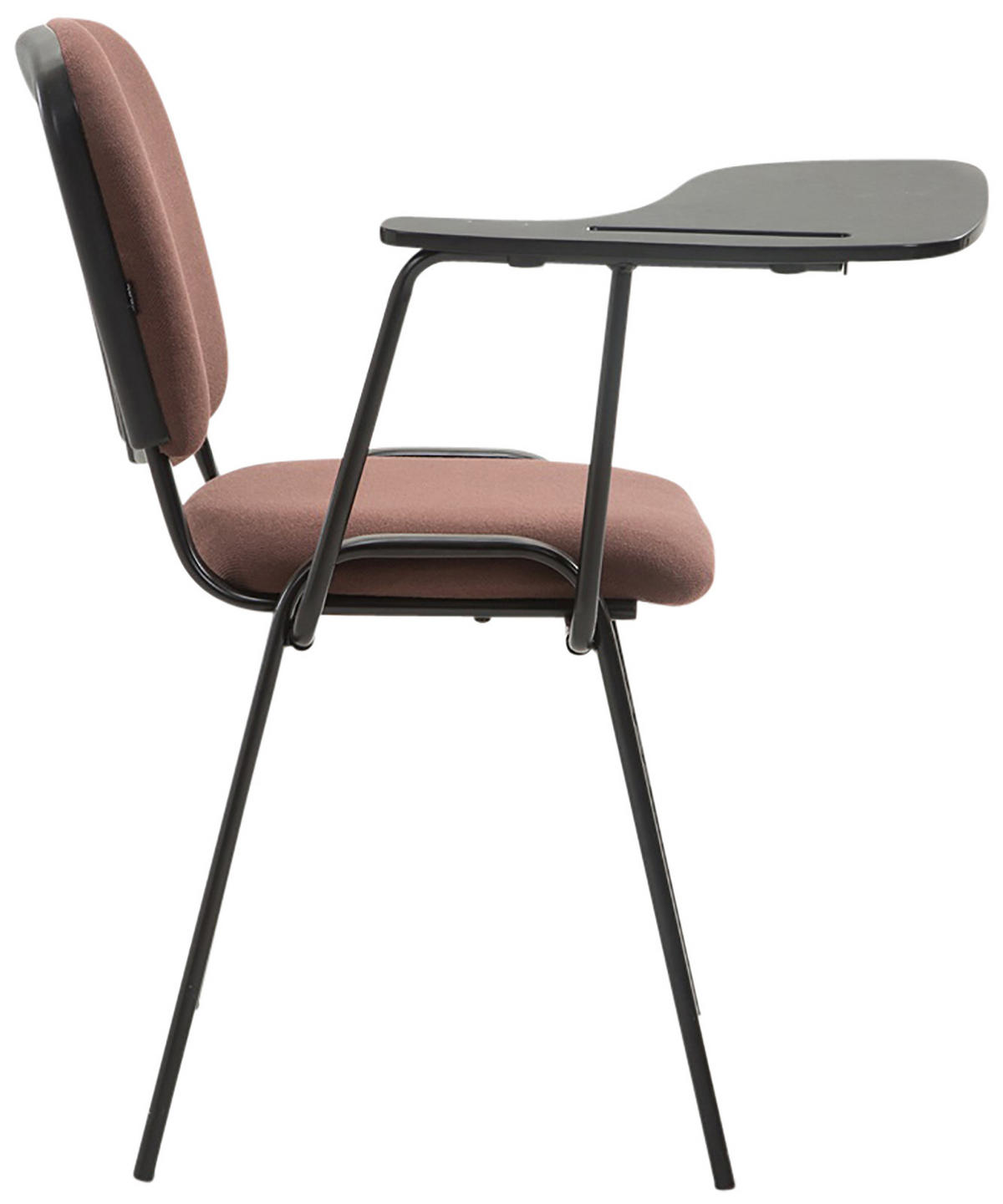 BESUCHERSTUHL 4er Set Stoff braun - Schwarz/Braun, Textil/Metall (53/81/71cm) - CLP