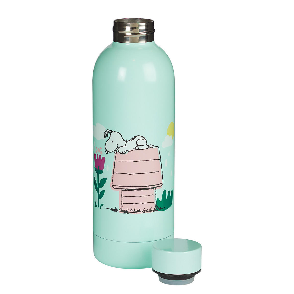 TRINKFLASCHE Peanuts - Hellblau, Metall (0.5L) - Butlers