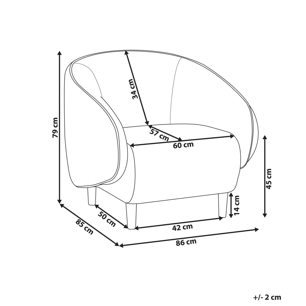 SESSEL Hellbeige Umea - Beige/Braun, Textil (86/79/85cm) - Beliani