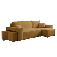 ECKSOFA Adara Inkl. Hocker - Gelb, Holzwerkstoff/Textil (145/262cm) - Fun Möbel