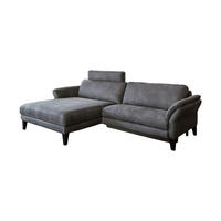 ECKSOFA MALTA Grau Webstoff - Schwarz/Grau, Buchenholz/Textil (302/175cm) - KAWOLA