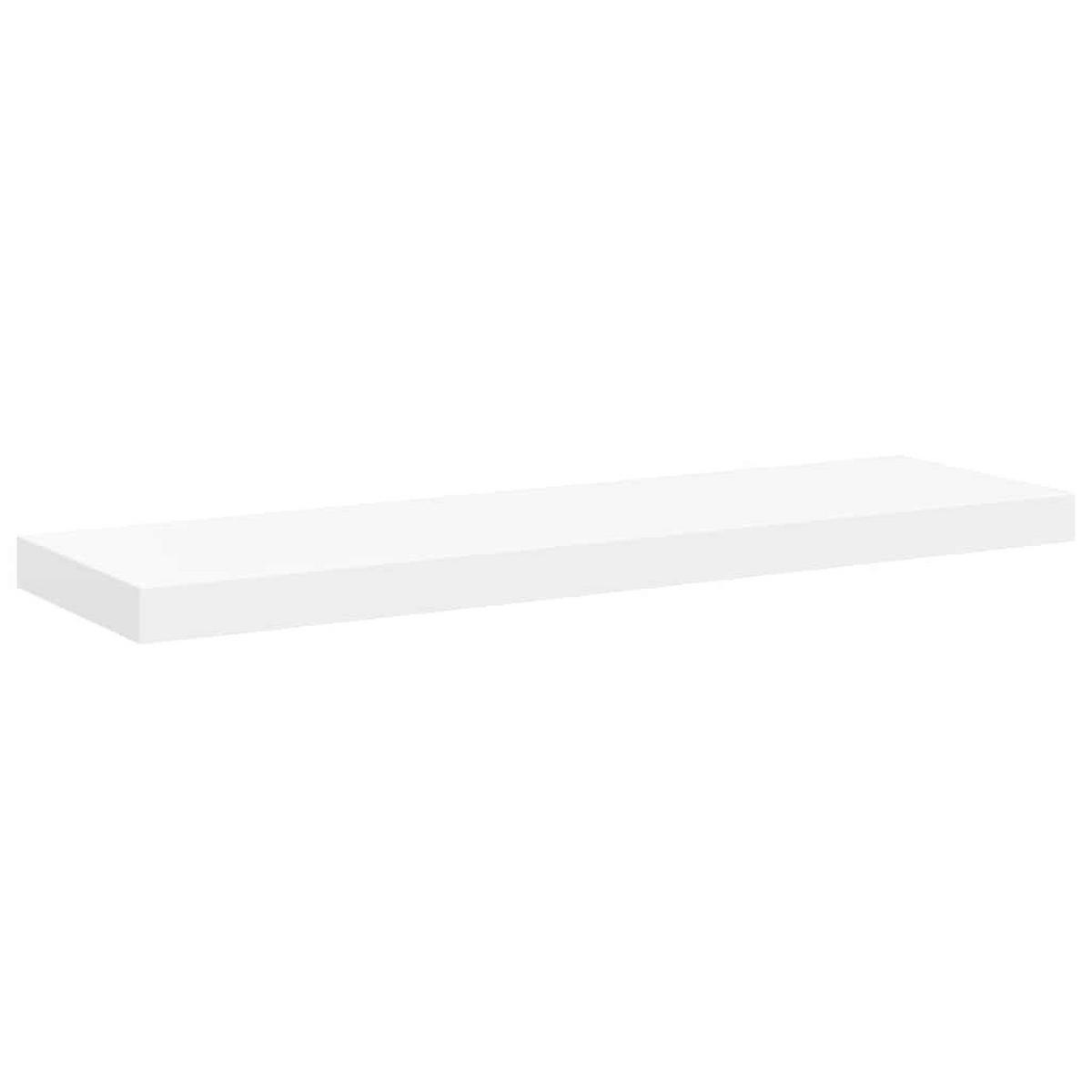 SCHWEBEREGALE 2Er Set Weiss 80/23,5/3,8 Cm Mdf - Weiß, Holzwerkstoff (23.5/3.8/80cm) - vidaXL