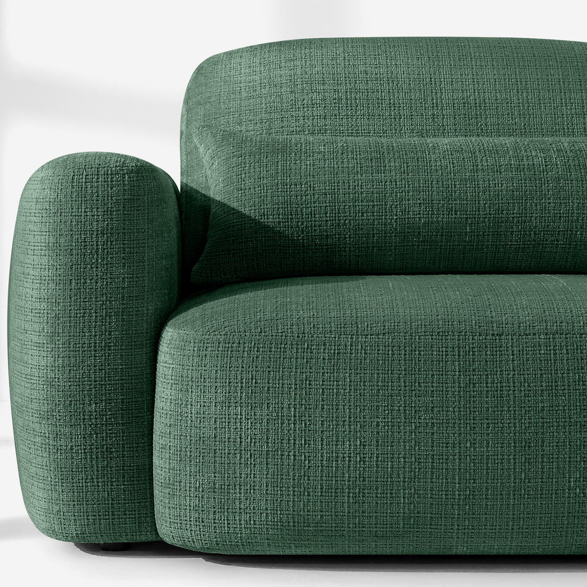 ECKSOFA rechts ELOSA - Grün, Holz/Textil (245/165cm) - KONSIMO®