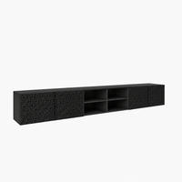 TV-SCHRANK Cali IV 300 cm, viertürig, schwarz - Schwarz, Kunststoff (300/41/40cm) - Margaret Hadas24