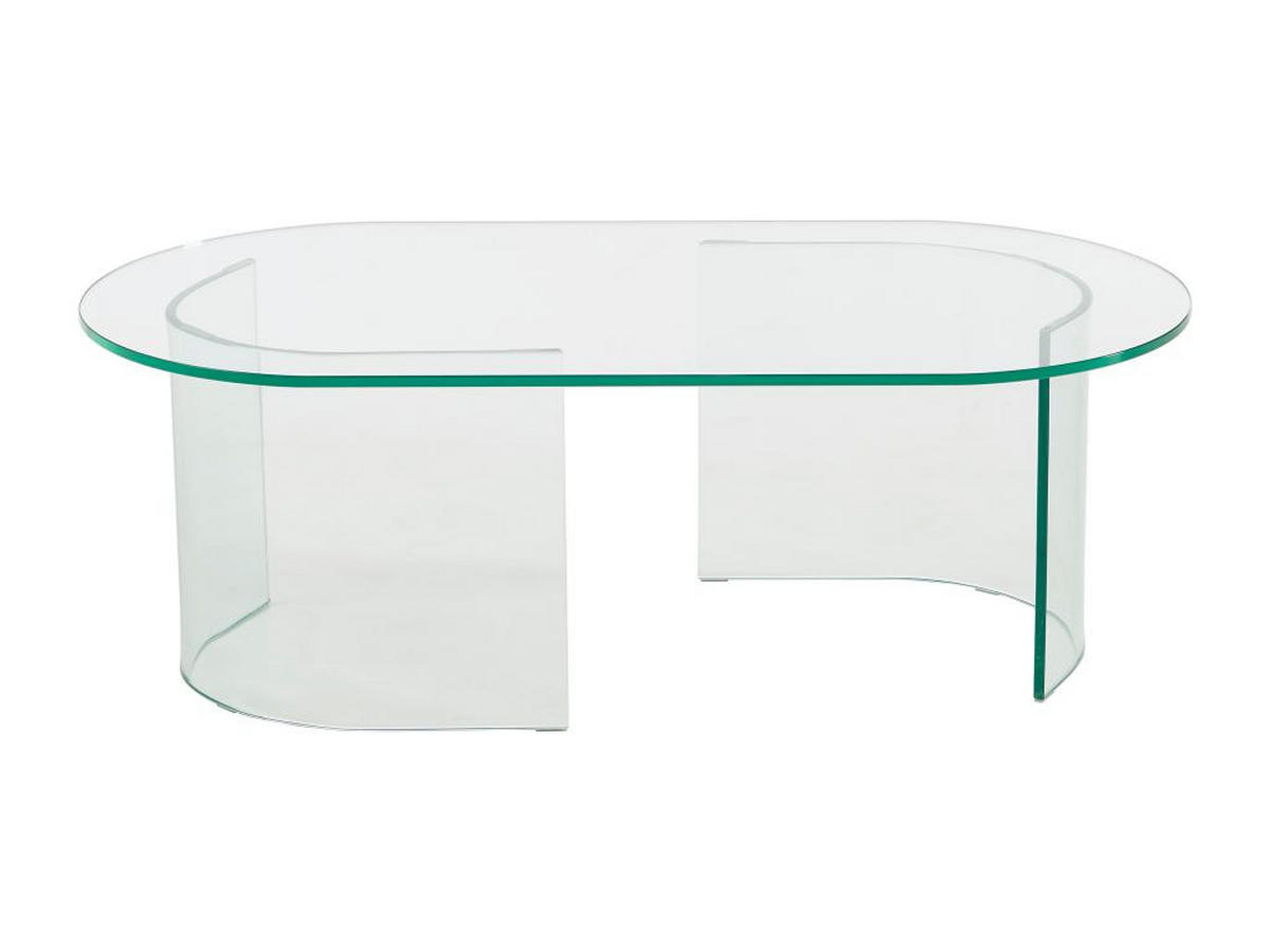 COUCHTISCH - gebogenes Sicherheitsglas - Transparent - NIZWA - Transparent, Glas (115/60/40cm) - Vente-Unique