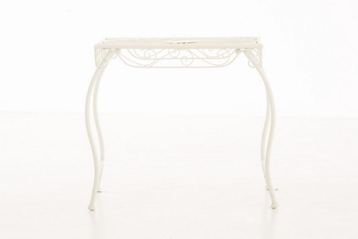 GARTENTISCH Carina weiß - Creme, Metall (46/49/45cm) - TPFGarden