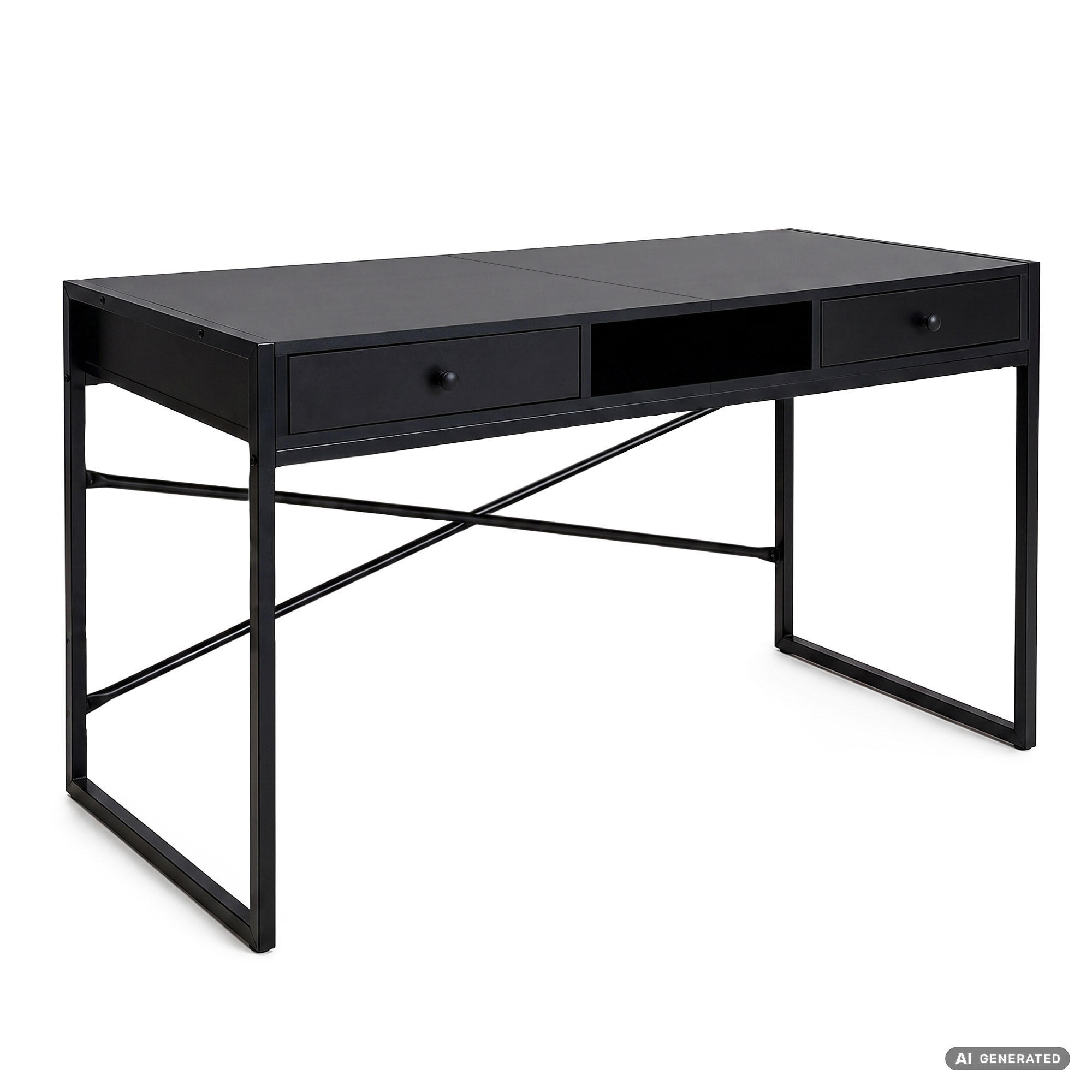 Akord Schreibtisch Schwarz 48x80.5x123 cm