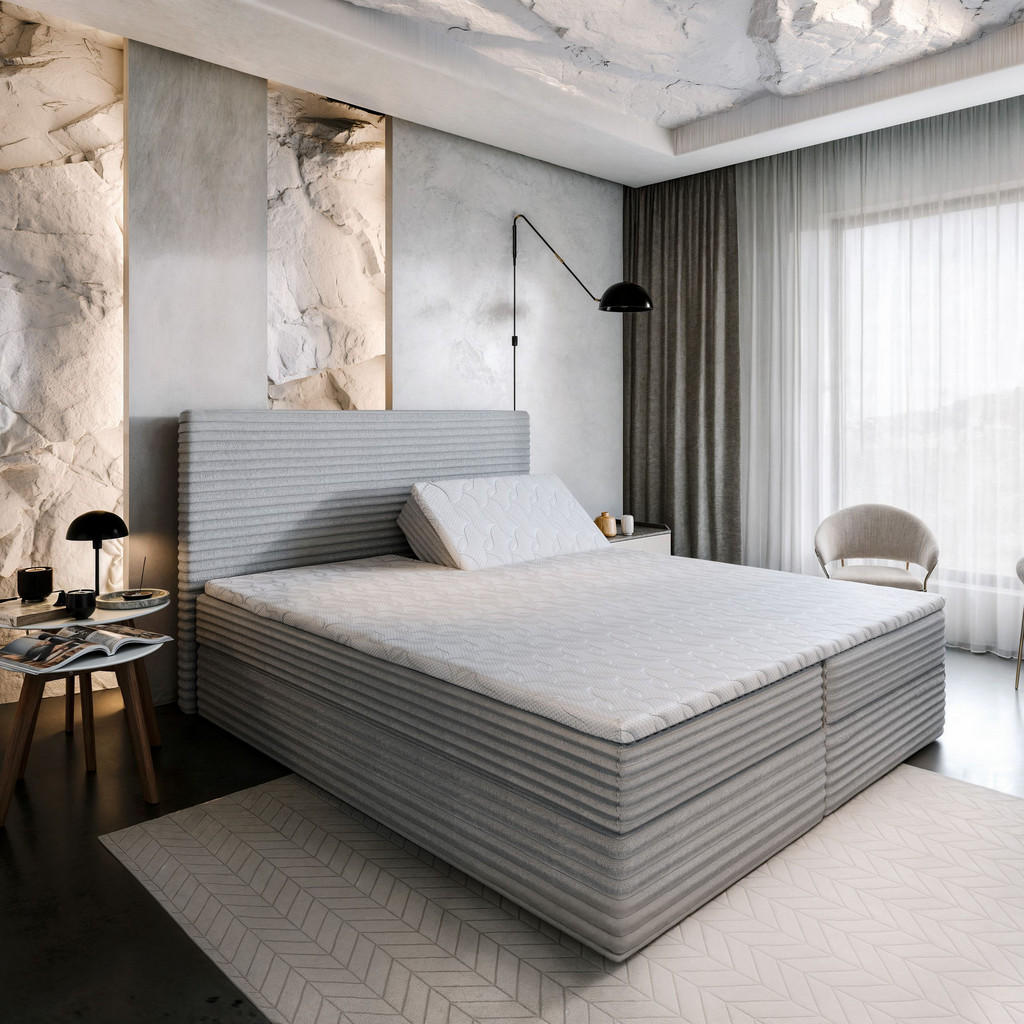 Thumbnail - Masseno Boxbett, Kupfer, Holz, H2 + H3, 180x200 cm, Schlafzimmer, Betten, Boxspringbetten