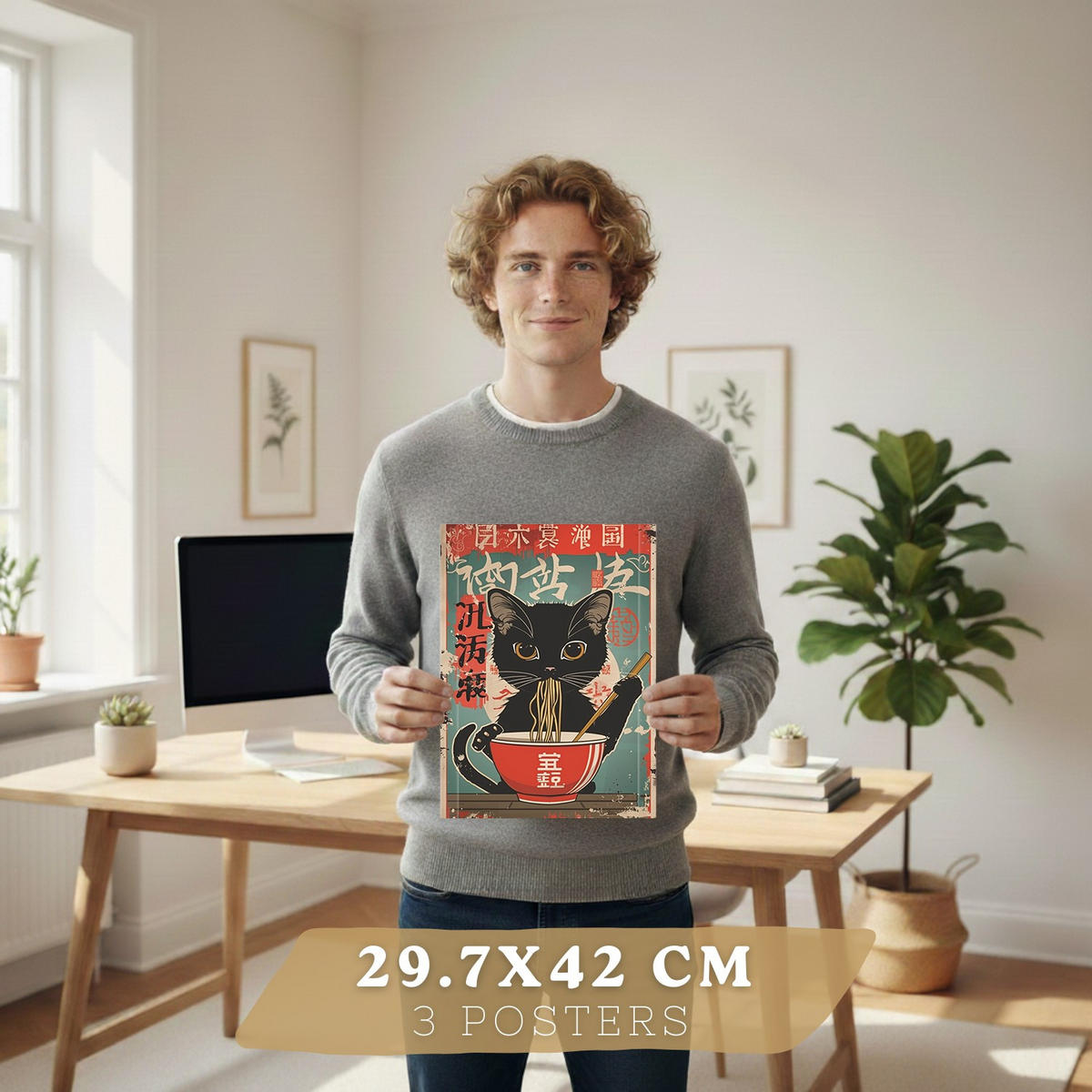 PLAKAT Sada 3 Sada ramen po 3 A3 Bílý rám - bílá, papír (29.7/1/42cm) - Nacnic