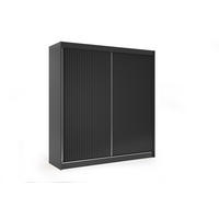 KLEIDERSCHRANK RYFLOX mit LED - 200 - Schwarz - Schwarz, Holzwerkstoff (200/215/61cm) - ALTDECOR