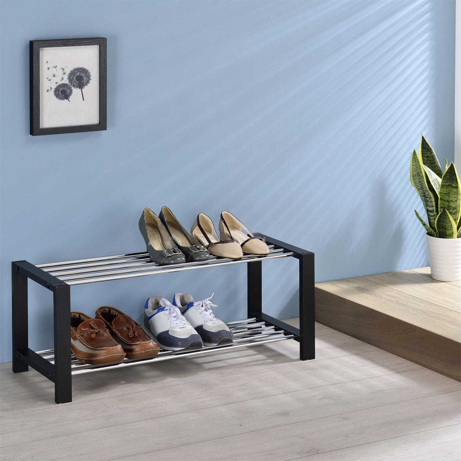 SCHUHREGAL ARINA - Schwarz, Holz (80/32/30cm) - IDIMEX