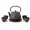 GUSSEISENKANNE Koga 1200 ml mit Tassen und Untersetzer - Schwarz/Weiß, Metall (1.2L) - AROMELIO