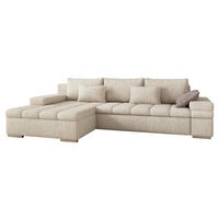 ECKSOFA Bangkok Premium, Seite: Links - Beige/Silberfarben, Holz/Textil (310/175cm) - MIRJAN24
