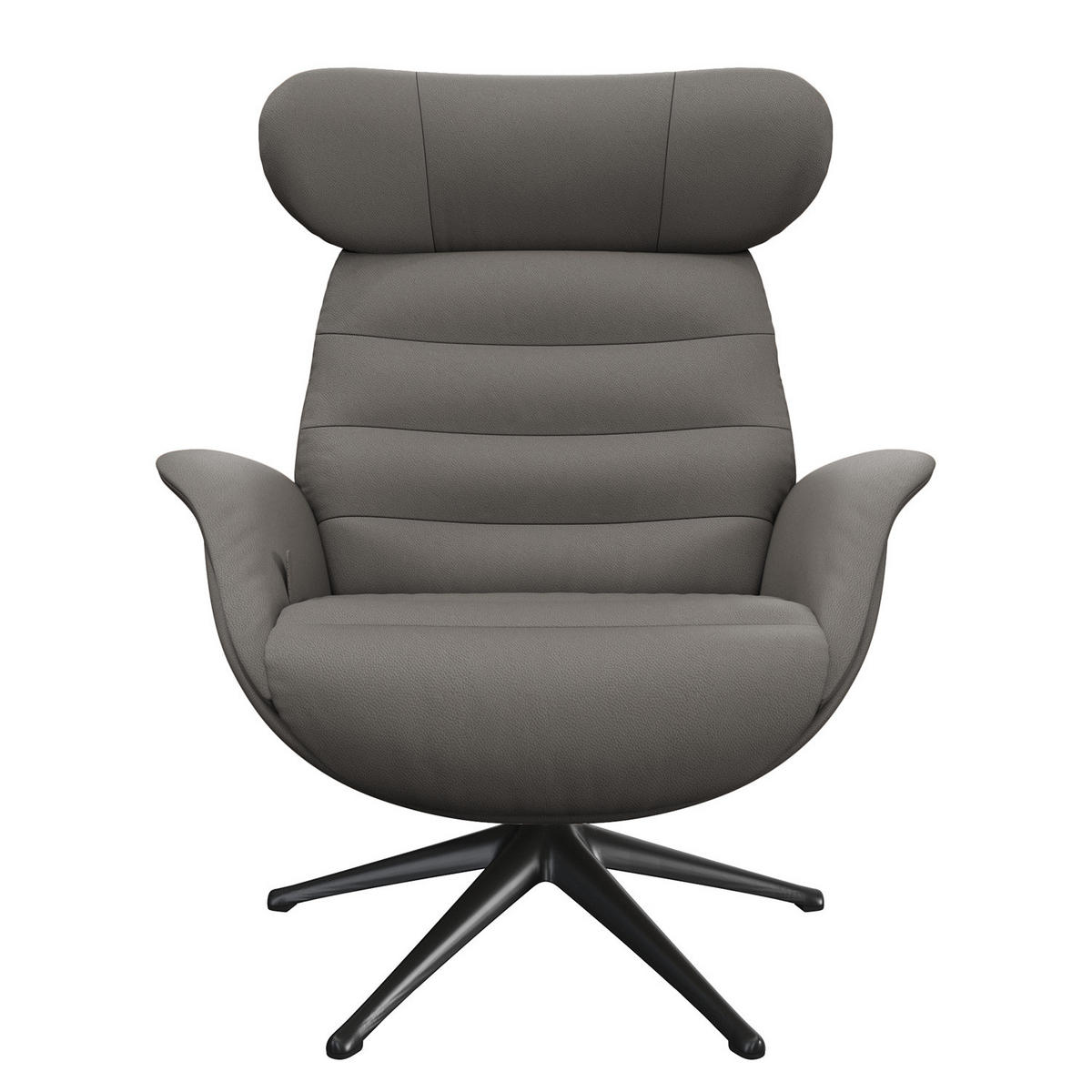 RELAXSESSEL - Grau, Leder/Metall (90/107/90cm) - home24