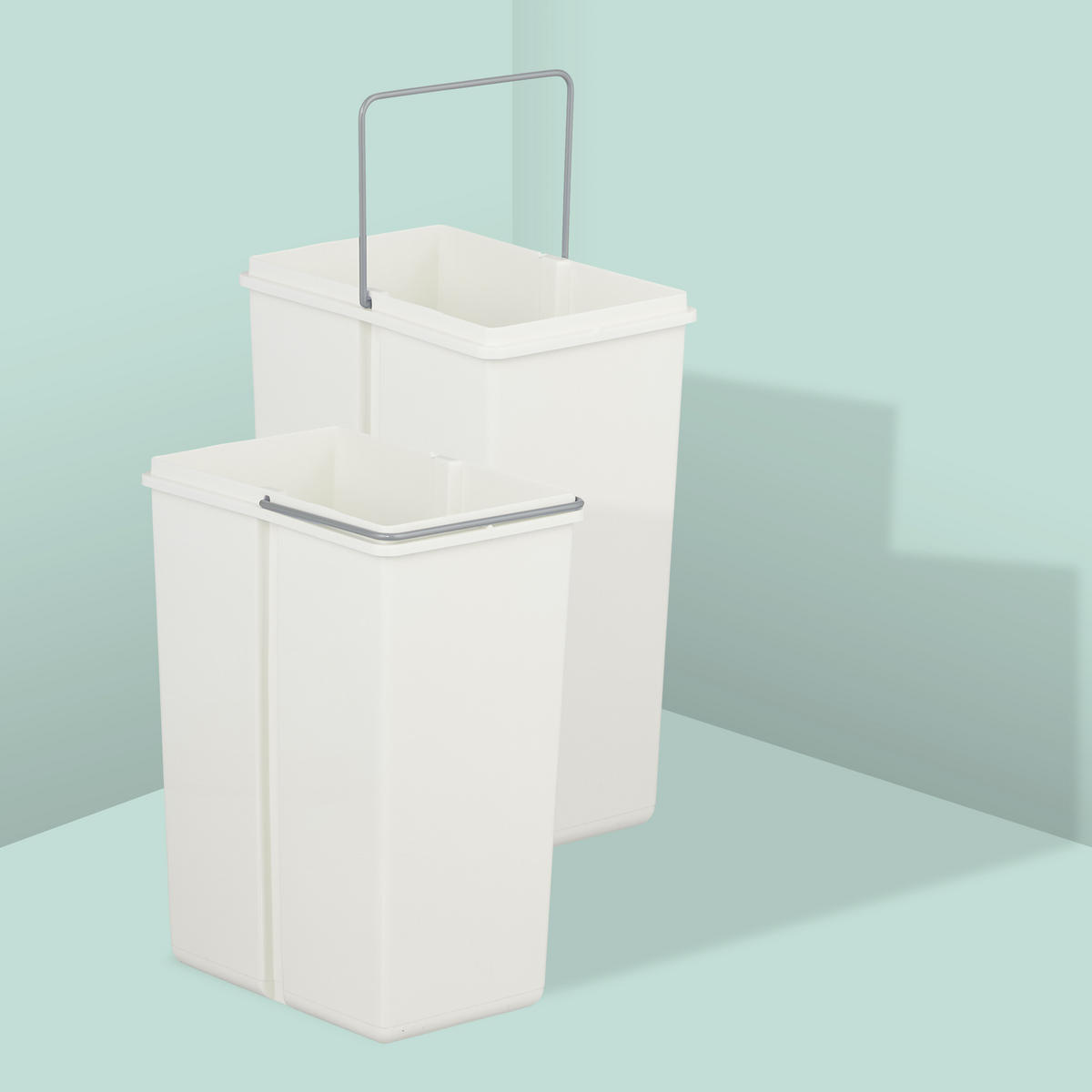 EINBAUMÜLLEIMER - Weiß, Kunststoff/Metall (25/35.5/47cm) - Relaxdays