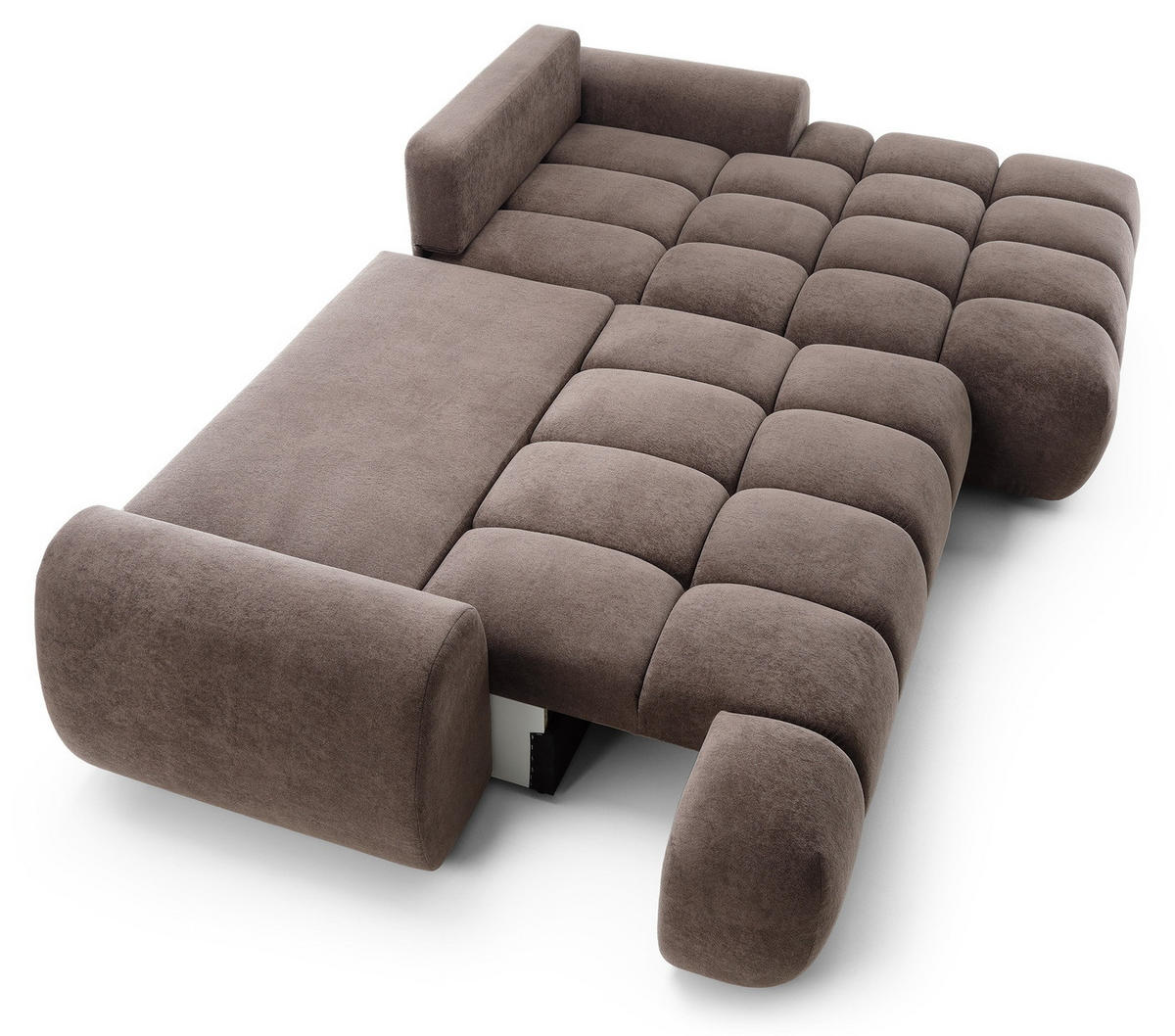 ECKSOFA 280 cm Valerio mit Bettkasten, 280 cm, Rechts, Schlaffunktion, Braun - Braun, Holz (177/280cm) - Emporius