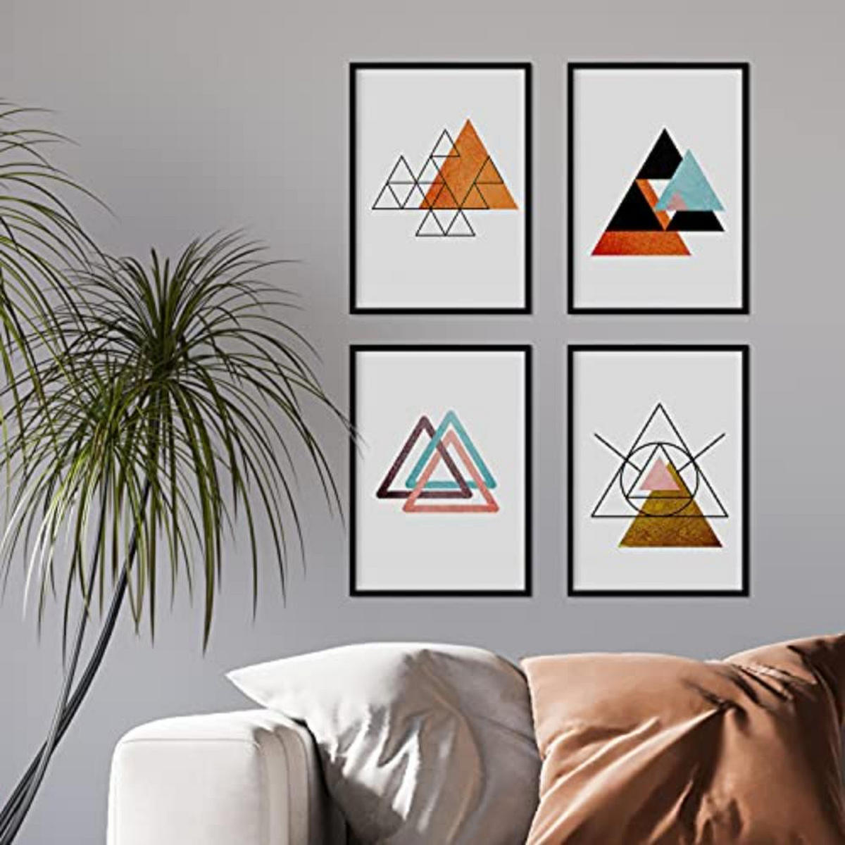 POSTER Set mit 4 Sahara und Ägypten A4 Schwarzer Rahmen - Schwarz, Papier (29.7/3cm) - Nacnic
