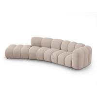 SOFA modular links Lupine aus Chenille-Stoff beige 5 Sitzplätze - Beige, Textil (166/70/335cm) - Micadoni