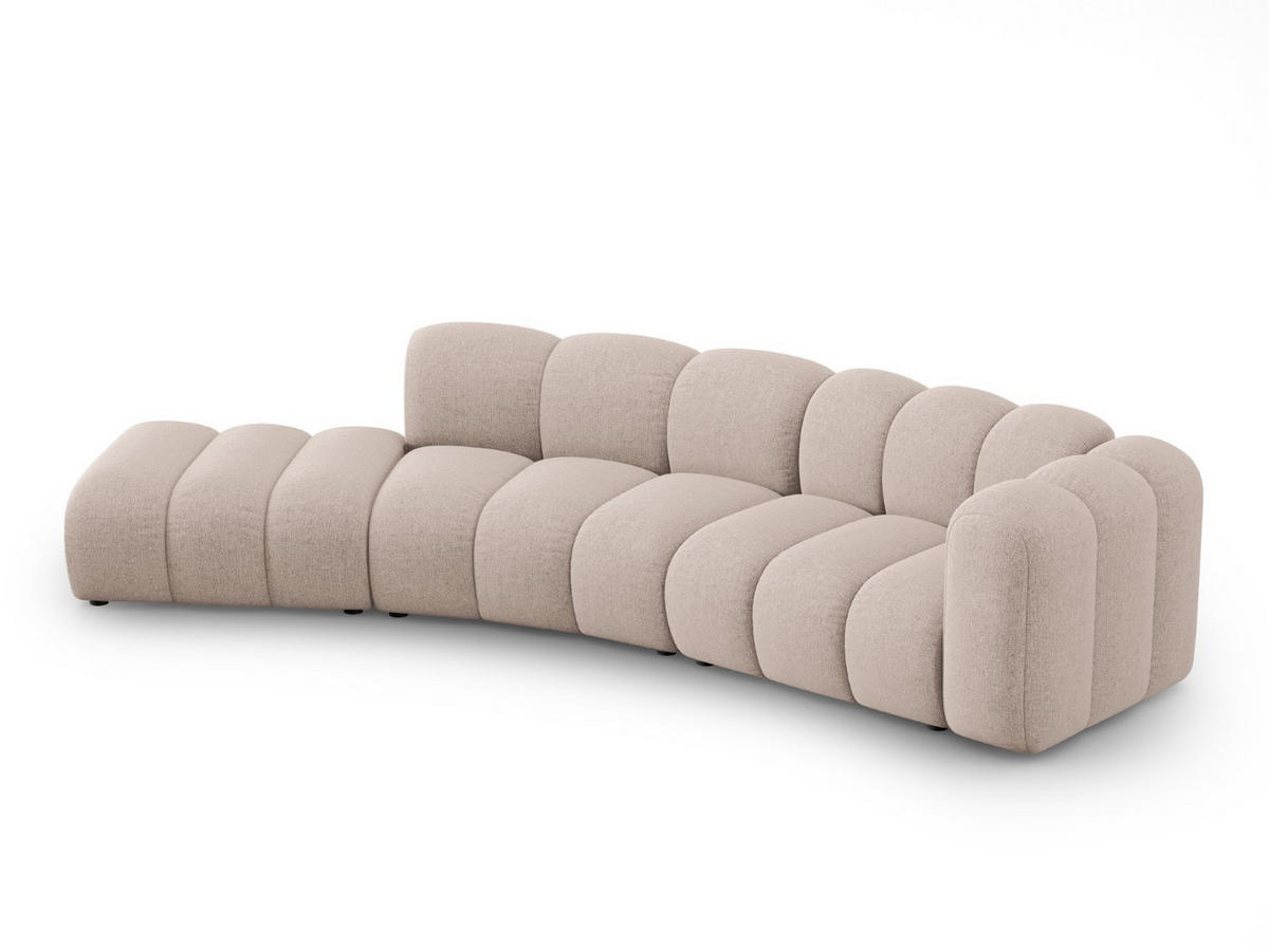 SOFA modular links Lupine aus Chenille-Stoff beige 5 Sitzplätze - Beige, Textil (166/70/335cm) - Micadoni