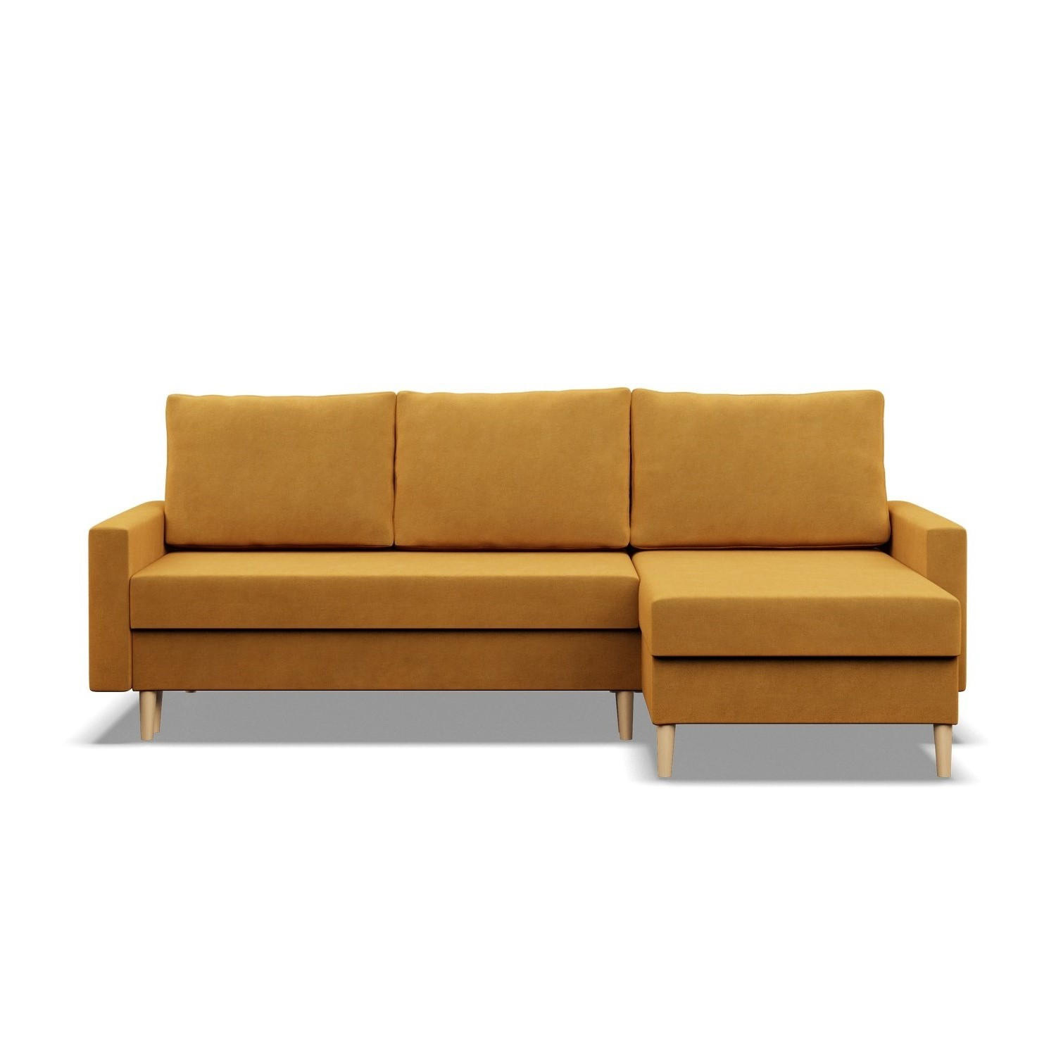 ECKSOFA MIT SCHLAFFUNKTION BLANK, Gelb - Gelb, Textil (223/140cm) - Mebligo