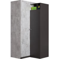 DREHTÜRENSCHRANK FIUME 95/190/95cm 2-türig Graphitfarben - Graphitfarben/Grau, Holzwerkstoff (95/190/95cm) - MASSENO