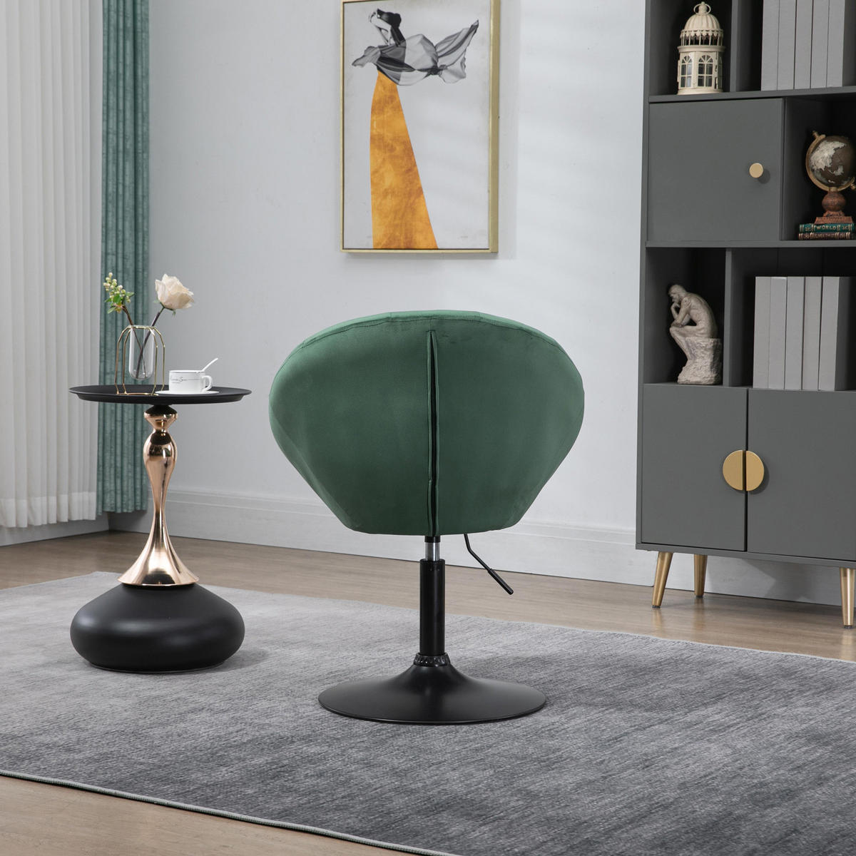 COCKTAILSESSEL HAVANNA Samt Dunkelgrün - Silberfarben/Grün, Textil (62/88/58cm) - SVITA