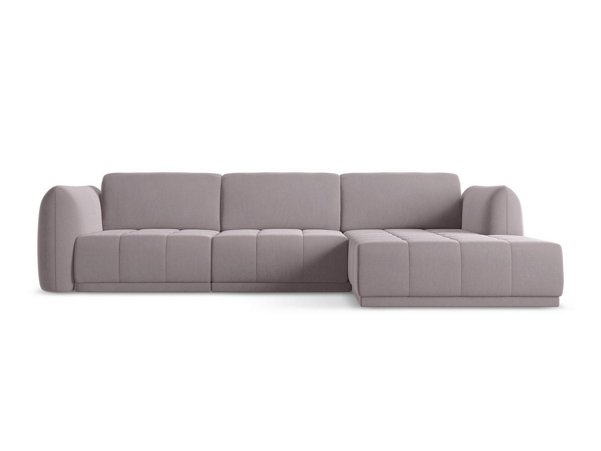 ECKSOFA Rechts Samt Stoff Violett - Lila/Flieder, Kunststoff/Textil (290/170cm) - Makamii