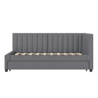 TAGESBETT mit Ausziehbett 90x200 cm Samt Grau - Grau, Metall (90/200cm) - Meubliv