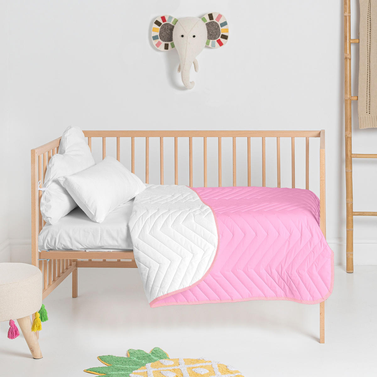 TAGESDECKE arista 100x130 cm (kinderbett) rosa - Pink, Textil (100/130cm) - Happy Friday