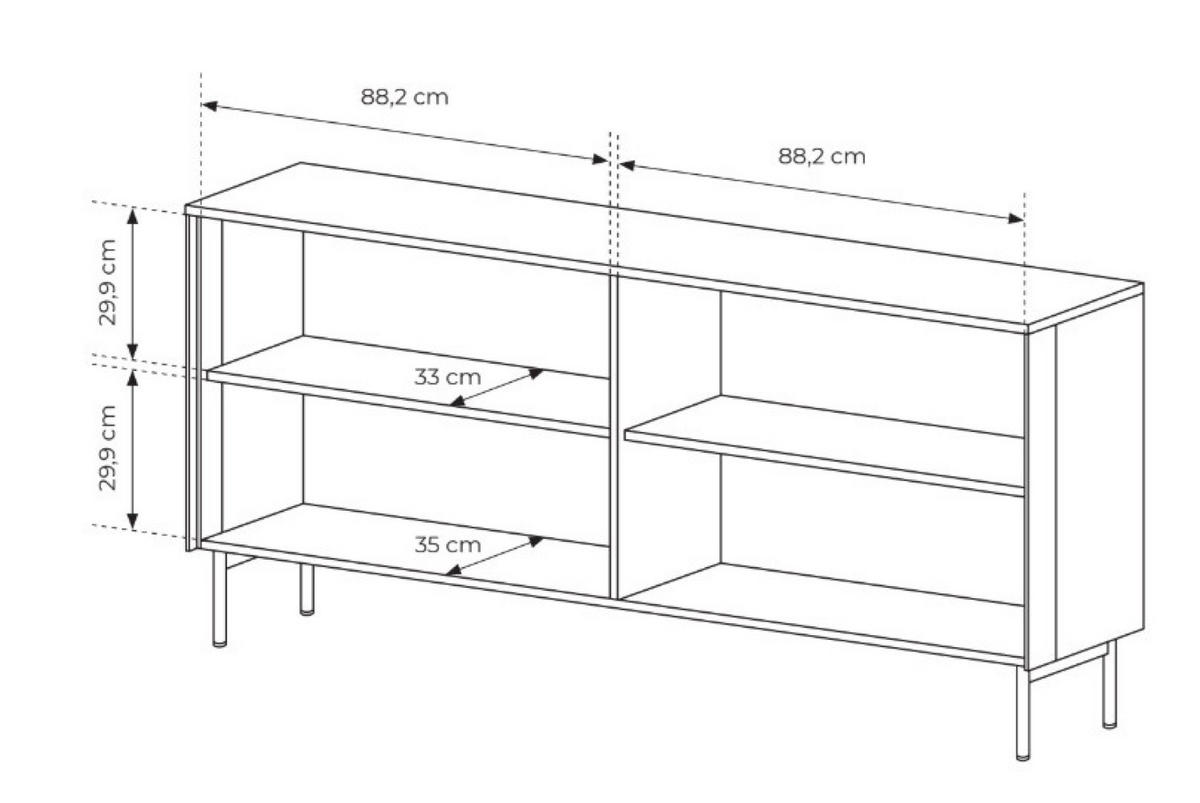 KOMMODE Kaschmir LUMIN 4 Türen LED - Gelb, Holzwerkstoff (181.3/82.6/39.3cm) - Sepro Meble