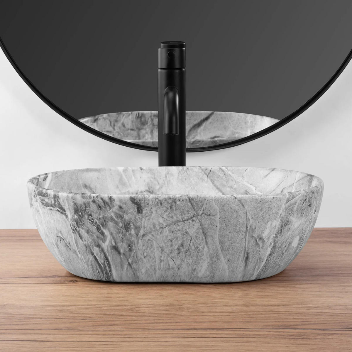 AUFSATZWASCHBECKEN Rea Amelia Mini Stone Matt - Hellgrau, Keramik (26/12/38cm) - REA