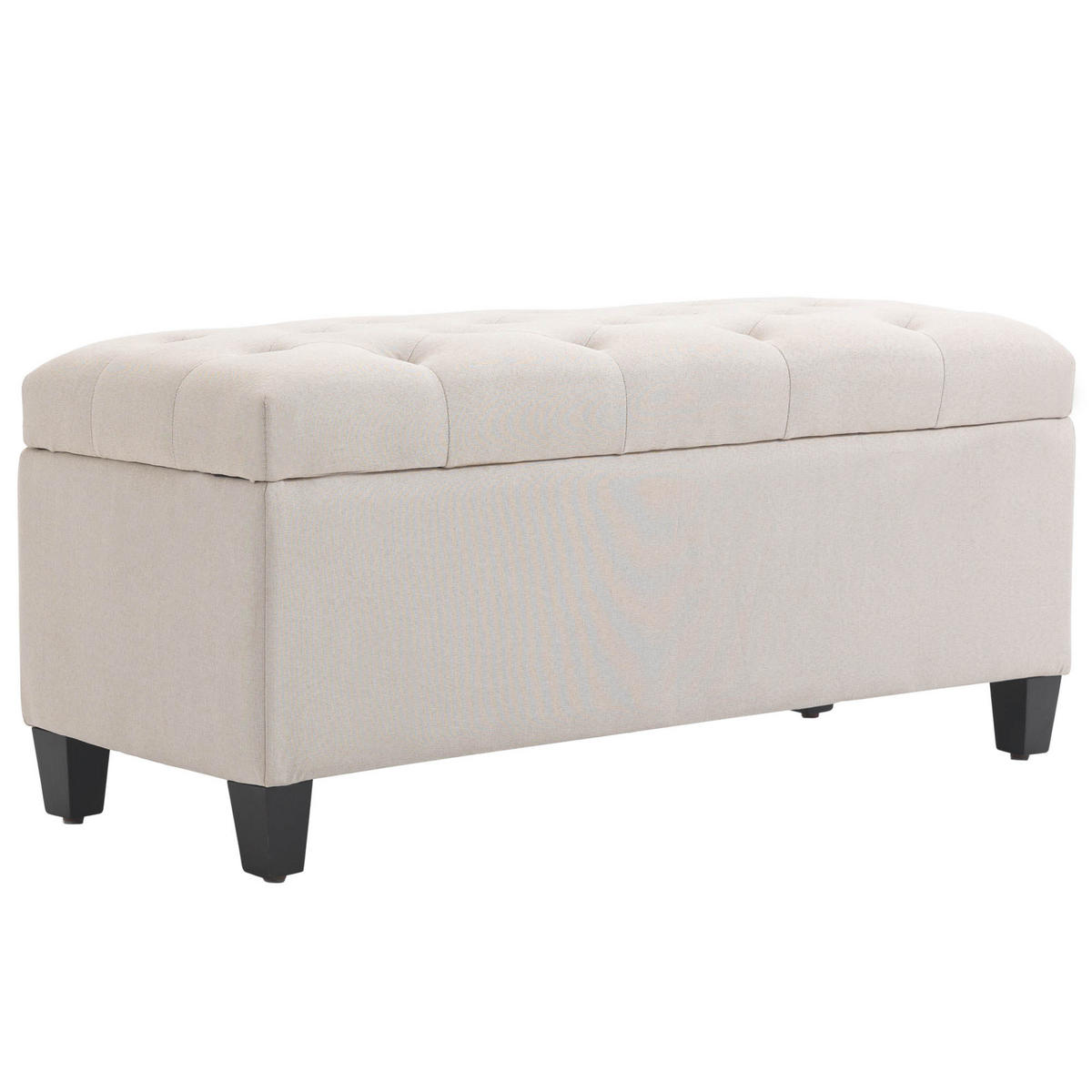 TRUHENBANK DE-07190 Leinenoptik, Holzbeine, bis 220 kg Cremeweiß - Creme, Holz/Textil (40/44/100cm) - ComfortXL