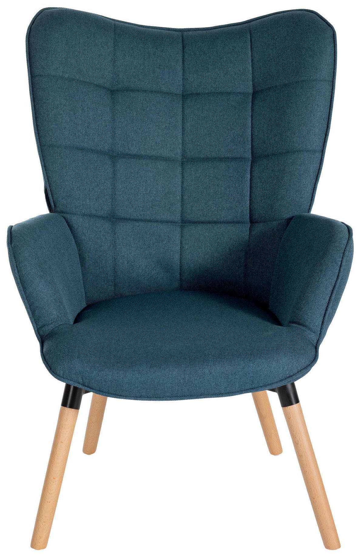 SESSEL Stoff blau - Blau/Eukalyptusholzfarben, Holz/Textil (68/101/73cm) - CLP