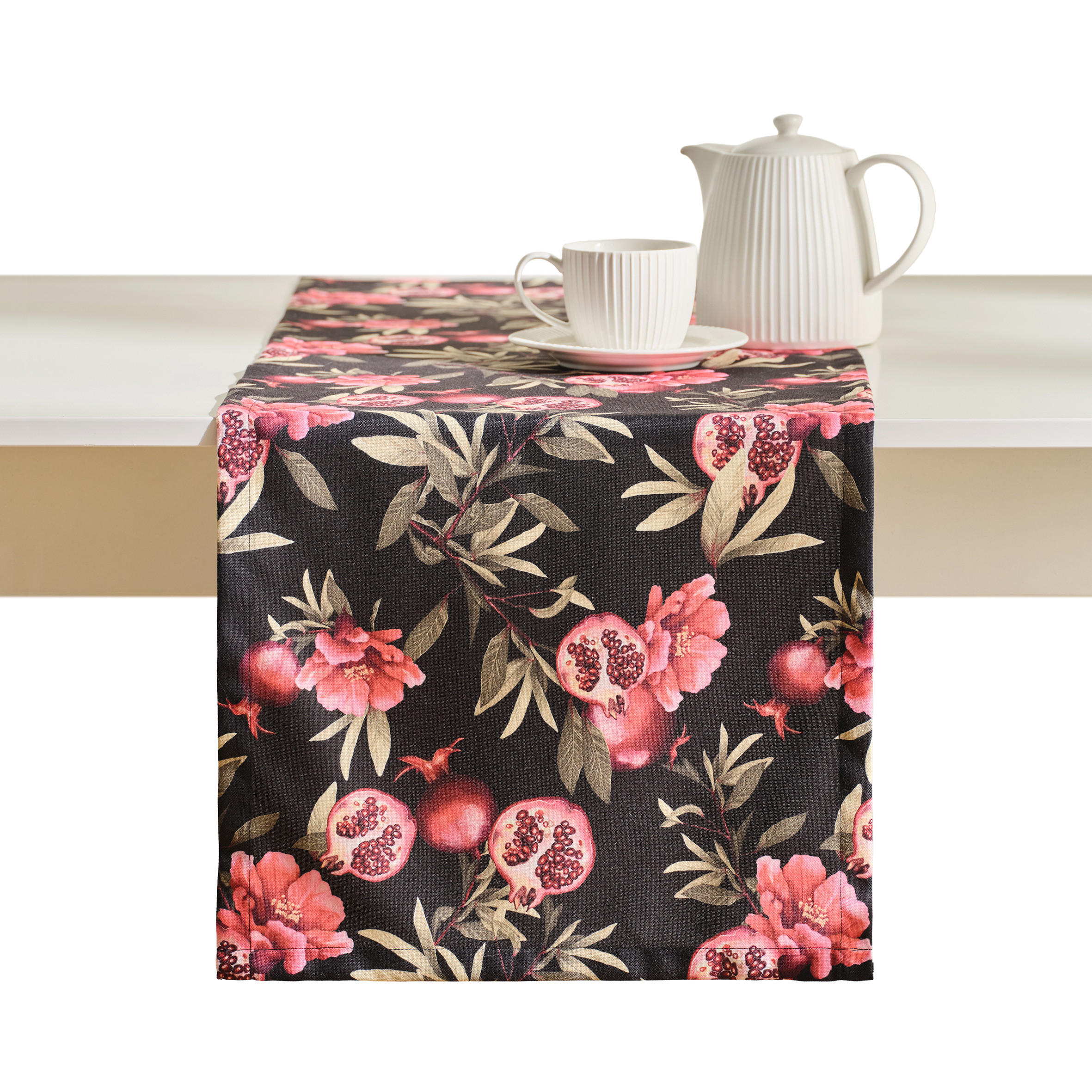 TISCHLÄUFER Granadillo 40x180cm, Schwarz - Schwarz, Textil (180/40/1cm) - home&you