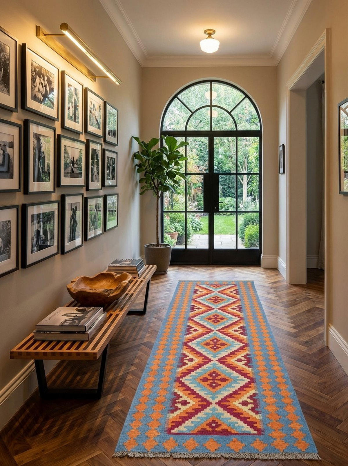 HANDWEBTEPPICH Kelim Gashgai Beige 240/86 cm Schurwolle - Beige, Textil (86/240cm) - Looma