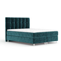 BOXSPRINGBETT Chanton Türkisfarben 180/200 cm mit Latex-Topper - Türkis/Silberfarben, Holz/Holzwerkstoff (180/200cm) - Maison de Reve
