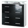 KOMMODE Pavos Schwarz Hochglanz - Schwarz Hochglanz, Holzwerkstoff (76/81/35cm) - Vladon