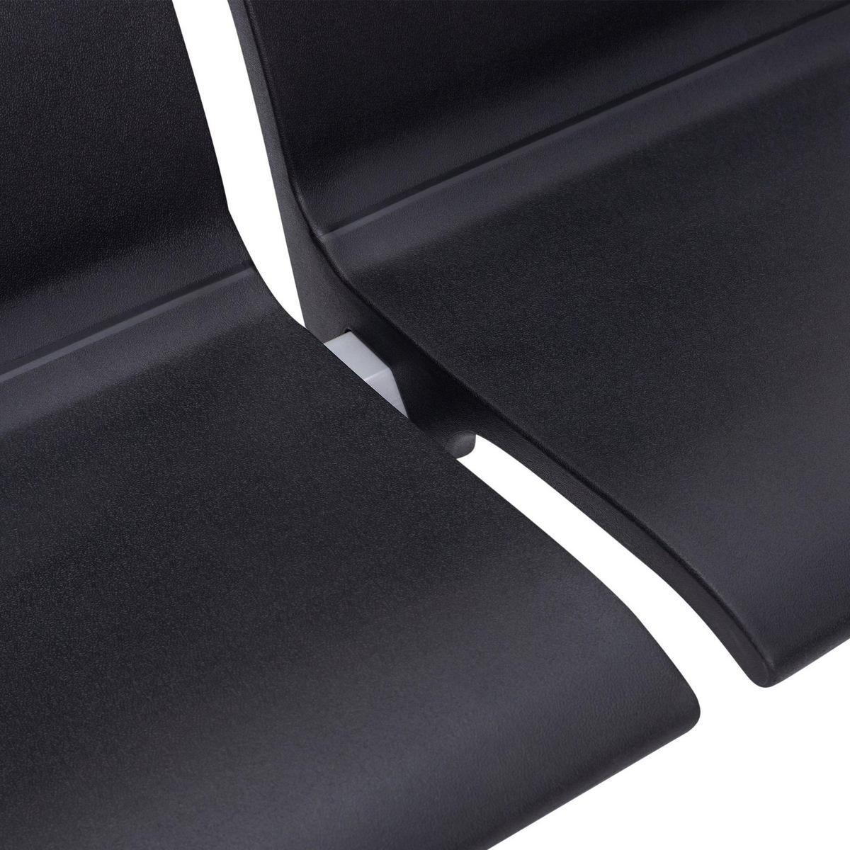 WARTEBANK Erik 6-Sitzer 338x59x89cm Kunststoff Schwarz Sitzbank - Schwarz, Kunststoff (338/89/59cm) - DELUKE