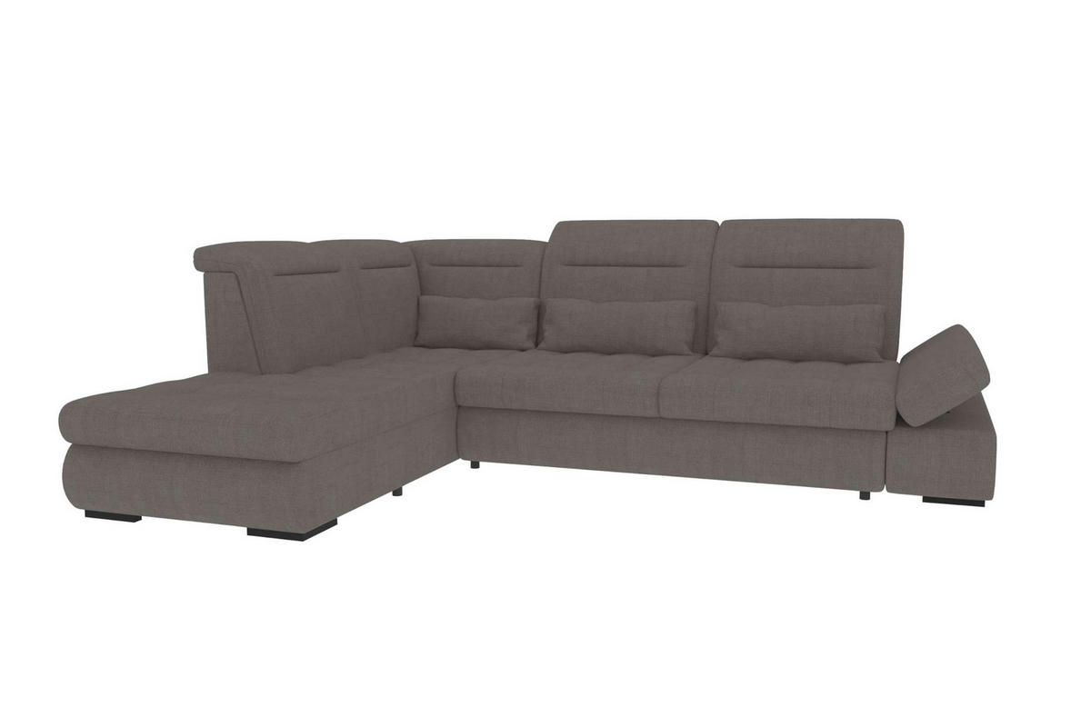 ECKSOFA Toscana Velours inkl. Schlaffunktion - Grau, Textil (227/279cm) - 99rooms