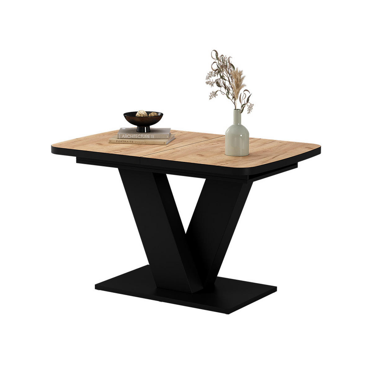 JÍDELNÍ STŮL Fenaro Dub Goldkraft/černá - černá/barva dubu, kompozitní dřevo (80/120/77.4cm) - Vicco