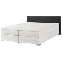 BOXBETT 160/200 cm Schwarz President - Schwarz/Weiß, Kunststoff/Textil (160/200cm) - Beliani