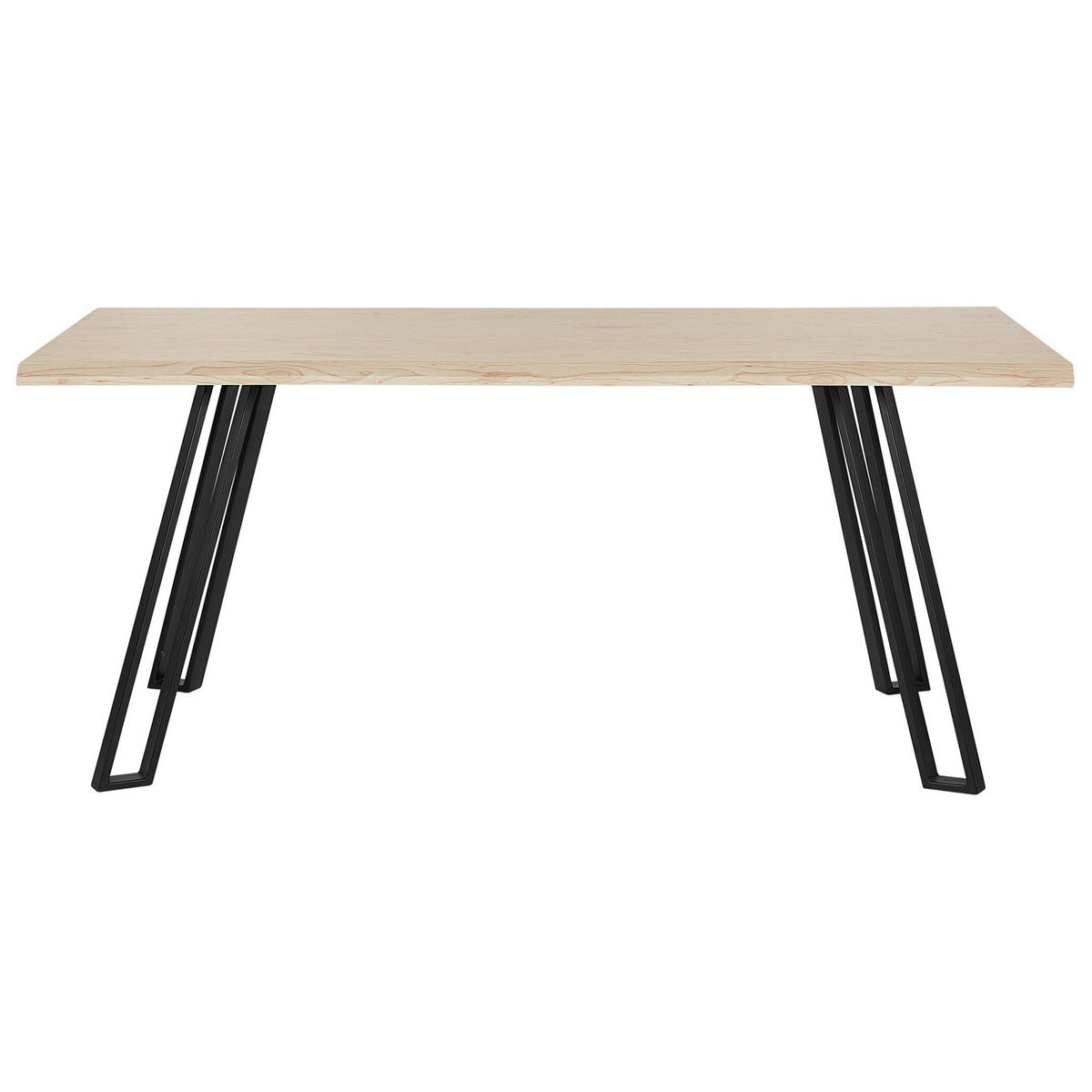 ESSTISCH 180/90/77 cm Hellbraun, Schwarz Rechteckig Graham - Hellbraun, Holzwerkstoff (180/90/77cm) - Beliani