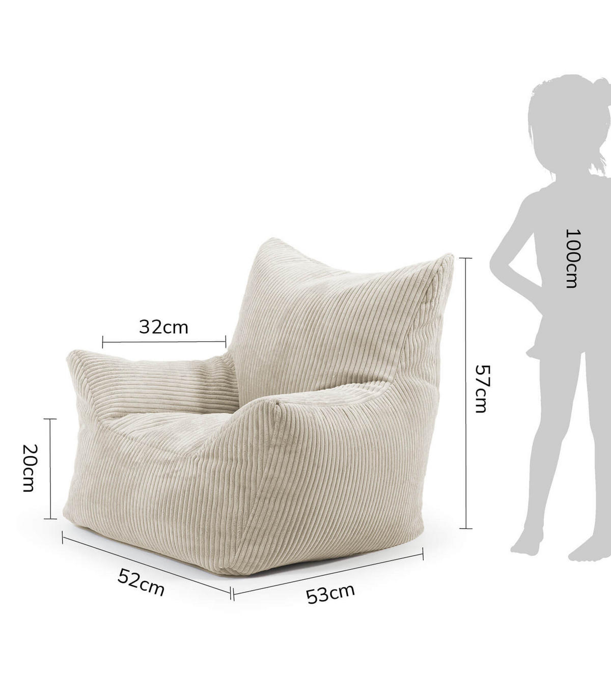 KINDERSESSEL Der Pausenheld - Beige, Textil (52/57/53cm) - Mokebo