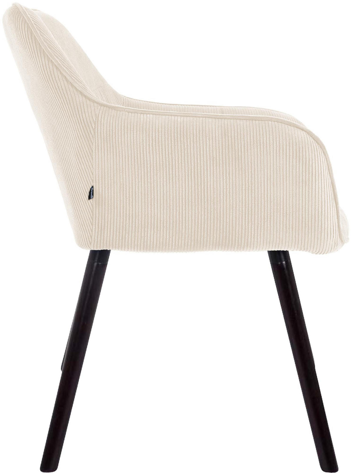 ESSZIMMERSTUHL Dunor Cord Creme Schwarz Wohnzimmerstuhl - Creme, Textil (65/82/64cm) - DELUKE