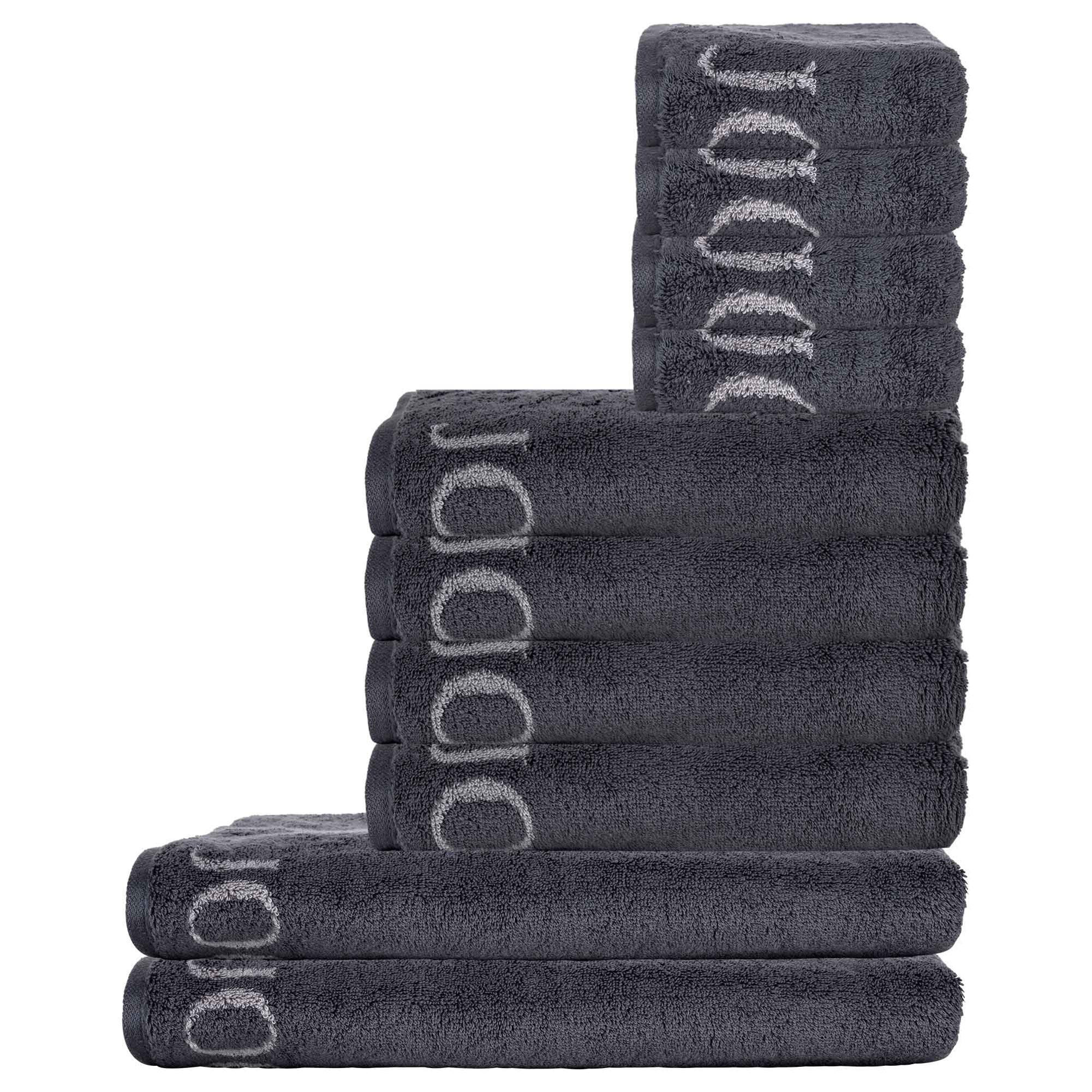 HANDTUCH Unisex Classic Grau Baumwolle 10er Pack - Anthrazit, Textil (100/50cm) - Joop!