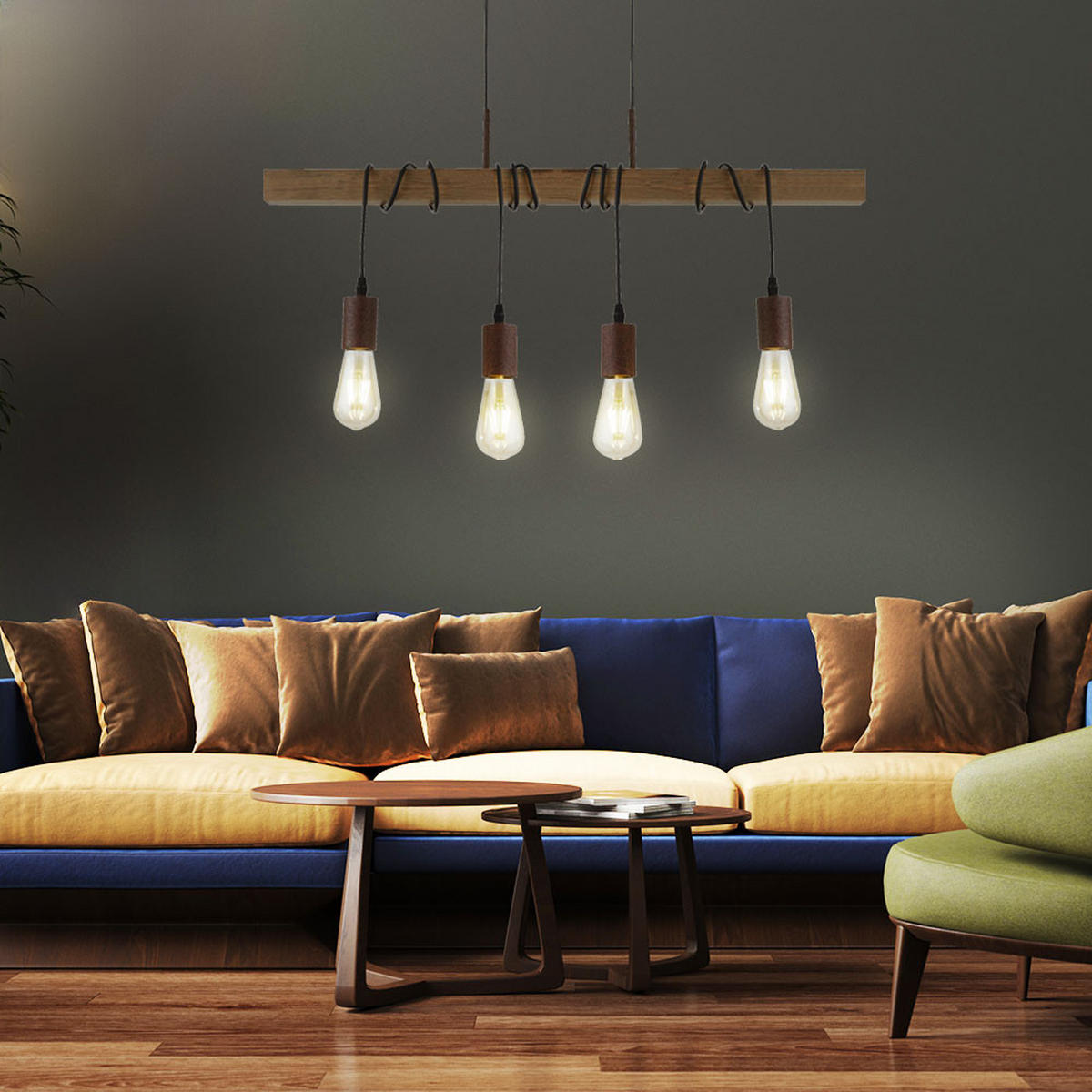 HÄNGELEUCHTE Balken Braun Natur - Braun, Holz (70/6/150cm)